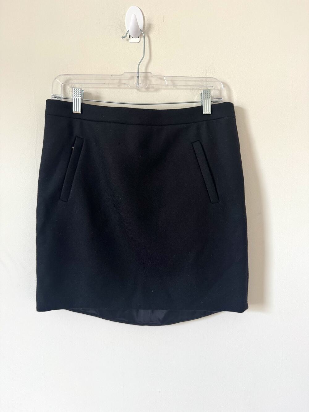 J. Crew Pocket Suit Dress Business Wool Mini Skirt Black Size 6